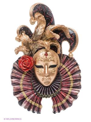 Венецианская маска Шут Veronese. Цвет: золотистый, бордовый