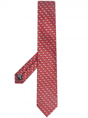 Жаккардовый галстук с геометричным узором Emporio Armani. Цвет: красный