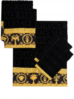 Набор из пяти полотенец Versace. Цвет: черный