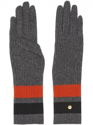 Перчатки с полосками и монограммой Burberry. Цвет: серый