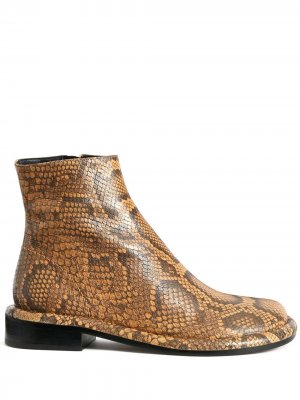 Ботинки со змеиным принтом и закругленным носком Proenza Schouler. Цвет: коричневый