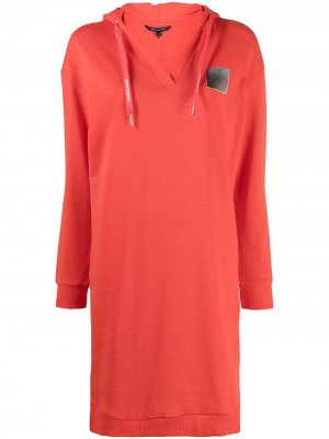 Платье-худи с нашивкой-логотипом Armani Exchange. Цвет: красный