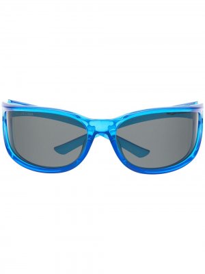 Солнцезащитные очки в квадратной оправе Balenciaga Eyewear. Цвет: синий