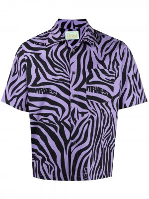 Рубашка с зебровым принтом Aries. Цвет: фиолетовый