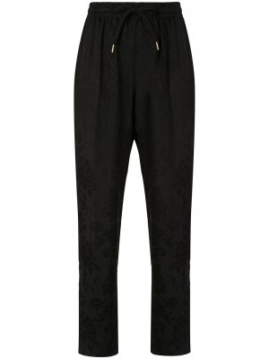 Жаккардовые укороченные брюки Dahlia с цветочным узором Karen Walker. Цвет: черный