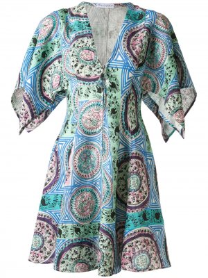 Платье мини с принтом JW Anderson. Цвет: синий