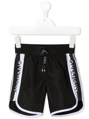 Плавки-шорты с логотипом Givenchy Kids. Цвет: черный