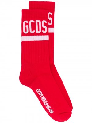 Носки в рубчик с логотипом Gcds. Цвет: красный