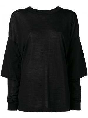 Fine knit layered sweater 08Sircus. Цвет: черный