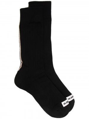 Носки с нашивкой-логотипом Jil Sander. Цвет: черный