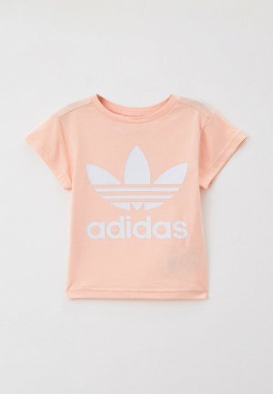 Футболка adidas Originals. Цвет: коралловый