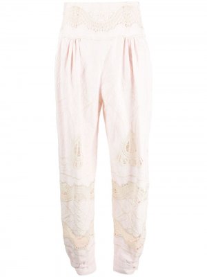 Кружевные брюки Alberta Ferretti. Цвет: розовый