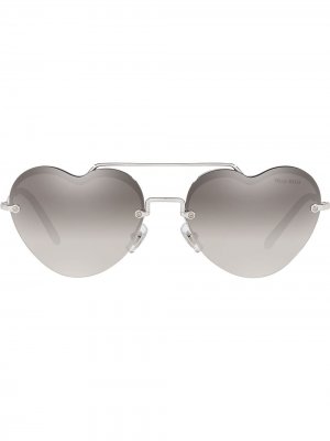 Солнцезащитные очки Noir Miu Eyewear. Цвет: серебристый