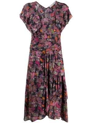 Платье миди Plisca с абстрактным принтом IRO. Цвет: розовый