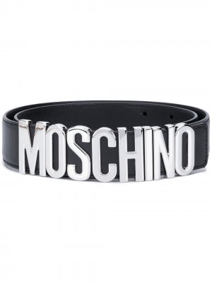 Ремень с логотипом Moschino. Цвет: черный