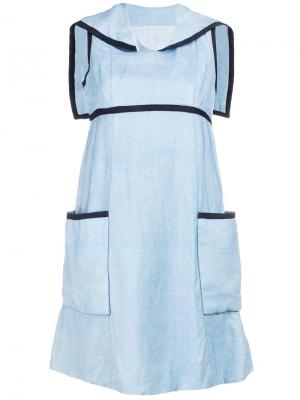 Расклешенное платье мини William Vintage. Цвет: синий