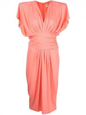 Платье миди со сборками Alexandre Vauthier. Цвет: розовый