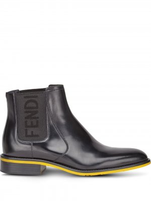 Ботинки челси с логотипом Fendi. Цвет: черный