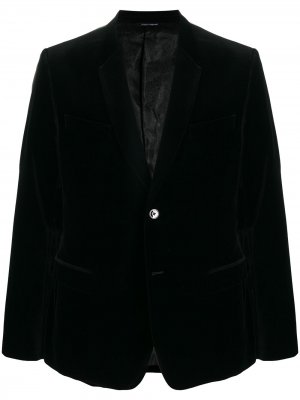 Однобортный бархатный пиджак Dolce & Gabbana. Цвет: черный