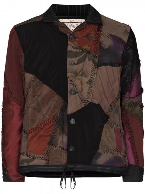 Куртка-бомбер в технике пэчворк By Walid. Цвет: коричневый