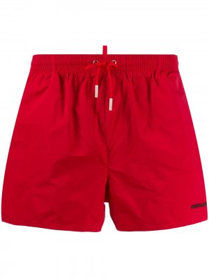 Плавки-шорты Icon с принтом Dsquared2 Beachwear. Цвет: красный