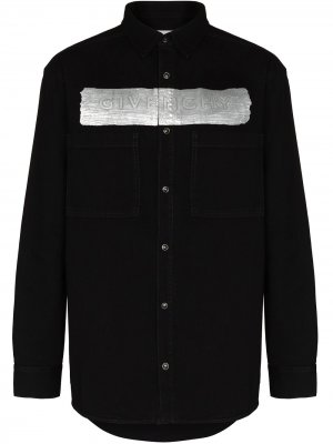 Джинсовая рубашка с логотипом Givenchy. Цвет: черный