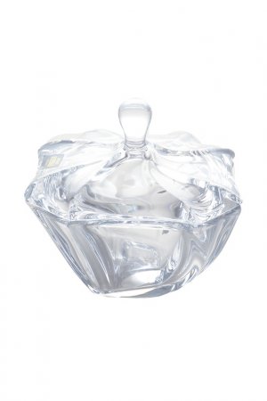 Конфетница с крышкой 13 см Crystalite Bohemia. Цвет: белый