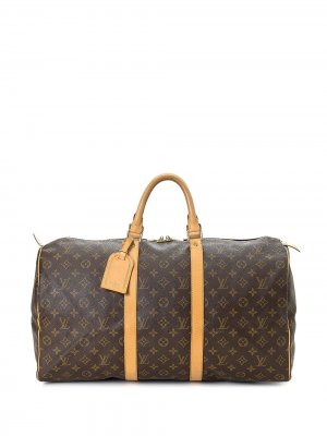Дорожная сумка Keepall 50 pre-owned Louis Vuitton. Цвет: коричневый