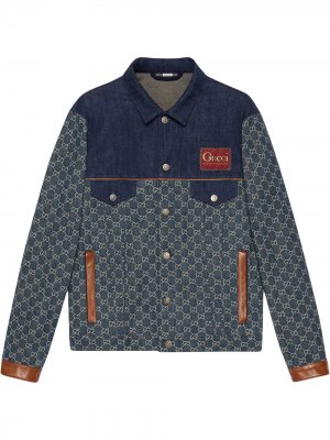 Джинсовая куртка из органического денима Gucci. Цвет: синий