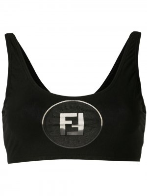 Лиф бикини с логотипом Fendi Pre-Owned. Цвет: черный
