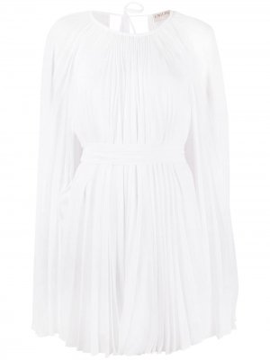 Платье из ткани жоржет с кейпом Emilio Pucci. Цвет: белый