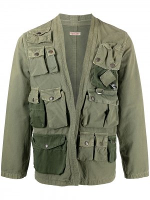 Куртка в стиле милитари без застежки Kapital. Цвет: зеленый