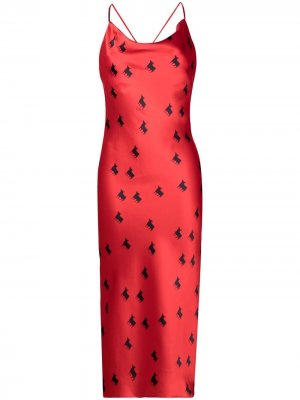 LAutre Chose платье-комбинация с принтом L'Autre. Цвет: красный