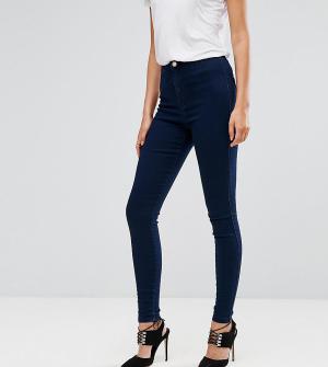 Зауженные суперэластичные джинсы с завышенной талией  Vice Missguided Tall. Цвет: синий