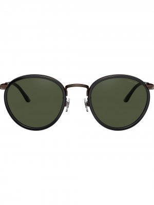 Солнцезащитные очки в круглой оправе Giorgio Armani. Цвет: черный