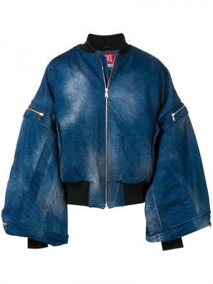Джинсовая куртка с рукавами летучая мышь Diesel Red Tag. Цвет: синий