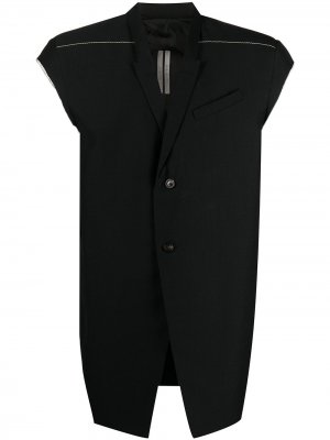 Однобортный пиджак без рукавов Rick Owens. Цвет: черный