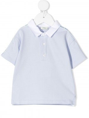 Рубашка поло с логотипом Fendi Kids. Цвет: синий