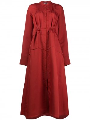 Длинное платье-рубашка с длинными рукавами Jil Sander. Цвет: красный