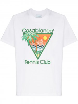 Футболка Tennis Club с круглым вырезом Casablanca. Цвет: белый