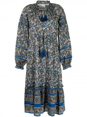Платье Sahana с принтом пейсли Veronica Beard. Цвет: синий