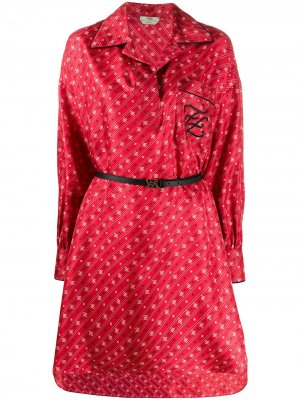 Платье-рубашка FF Karligraphy Fendi. Цвет: красный