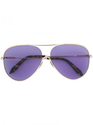 Солнцезащитные очки-авиаторы Victoria Beckham. Цвет: металлик