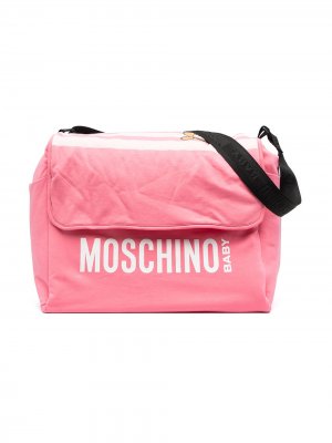 Пеленальная сумка с логотипом Moschino Kids. Цвет: розовый