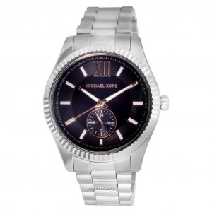 Lexington Многофункциональные кварцевые мужские часы из нержавеющей стали с черным циферблатом MK8946 100M Michael Kors