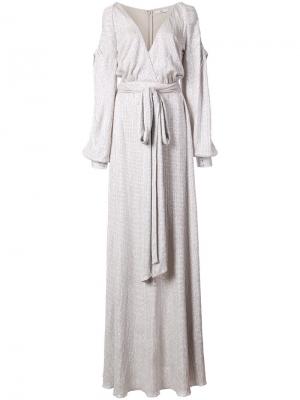 Вечернее платье Jeanne с поясом Zac Posen. Цвет: белый