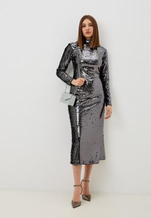 Платье Sisley. Цвет: серебряный