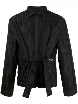 Жаккардовая куртка-рубашка в клетку Off Duty. Цвет: черный