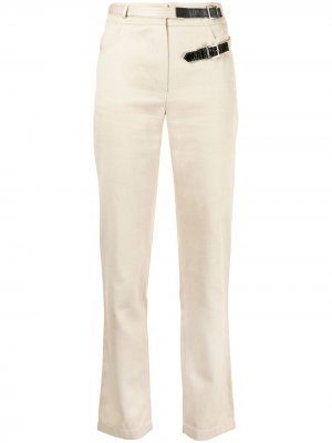 Прямые брюки с пряжками Chanel Pre-Owned. Цвет: нейтральные цвета