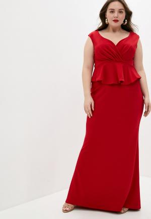 Платье Goddiva Size Plus. Цвет: красный